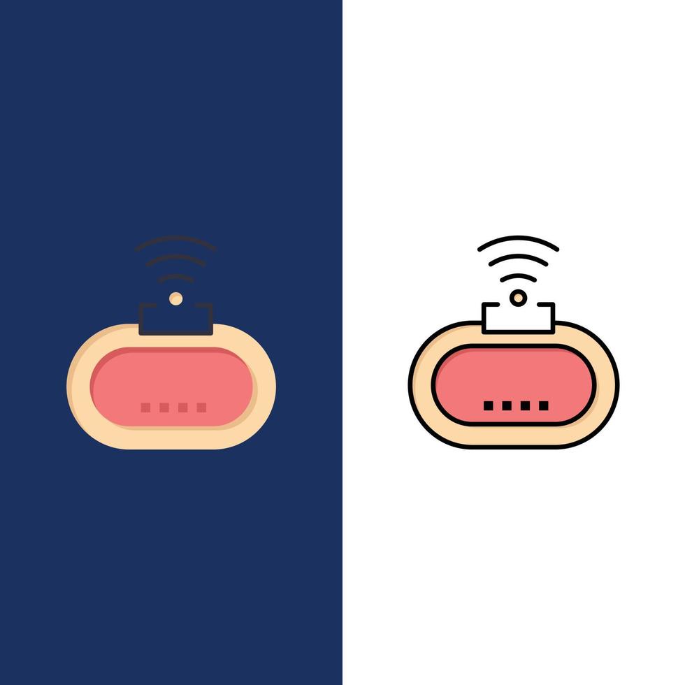 Device Security Wifi Signal  Icons Flat and Line Filled Icon Set Vector Blue Background