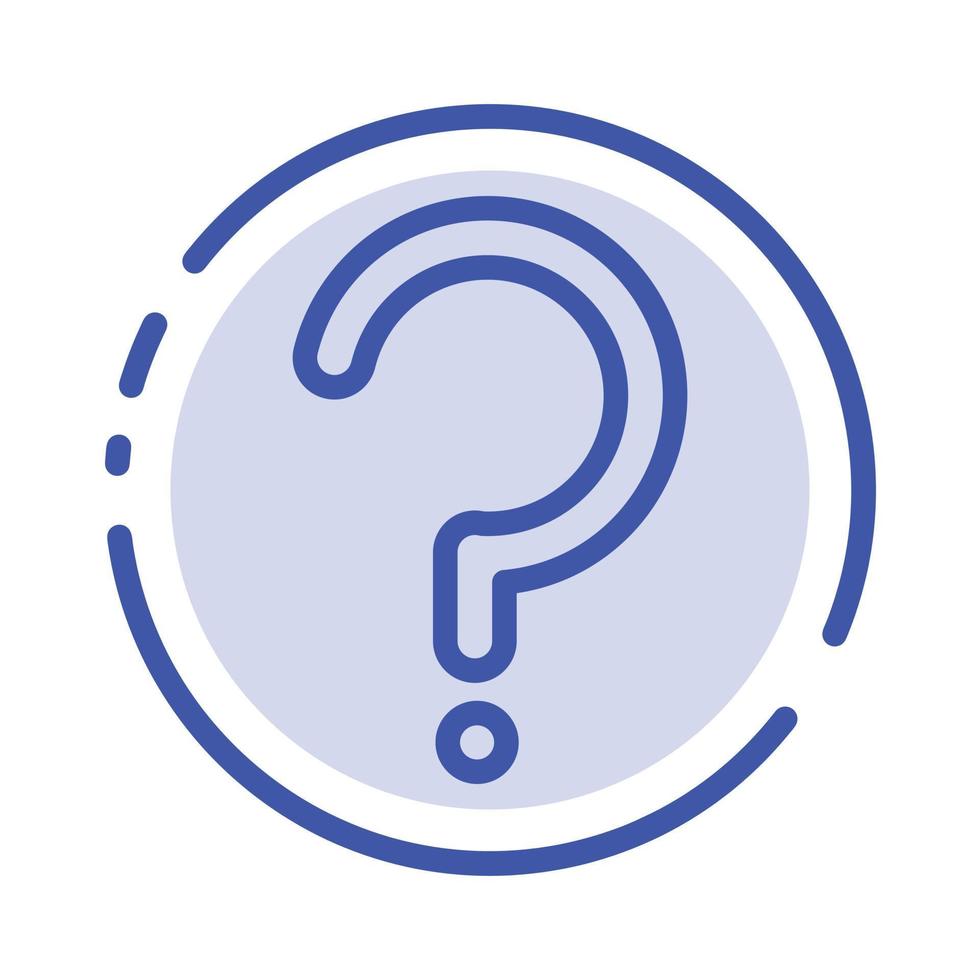 Help Question Question Mark Mark Blue Dotted Line Line Icon vector