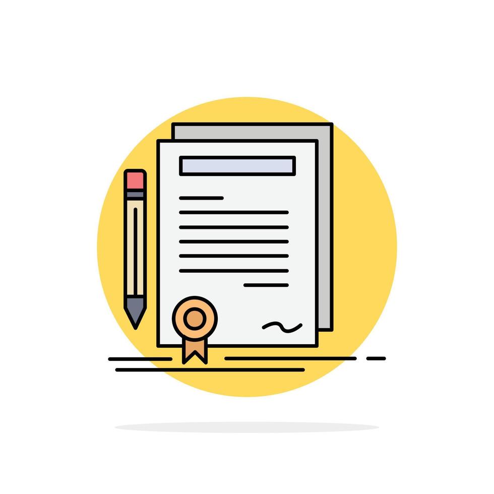 Business certificate contract degree document Flat Color Icon Vector