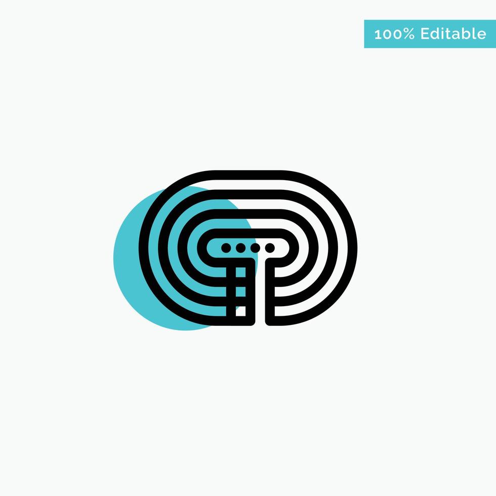 Running Stadium Surface Track turquoise highlight circle point Vector icon