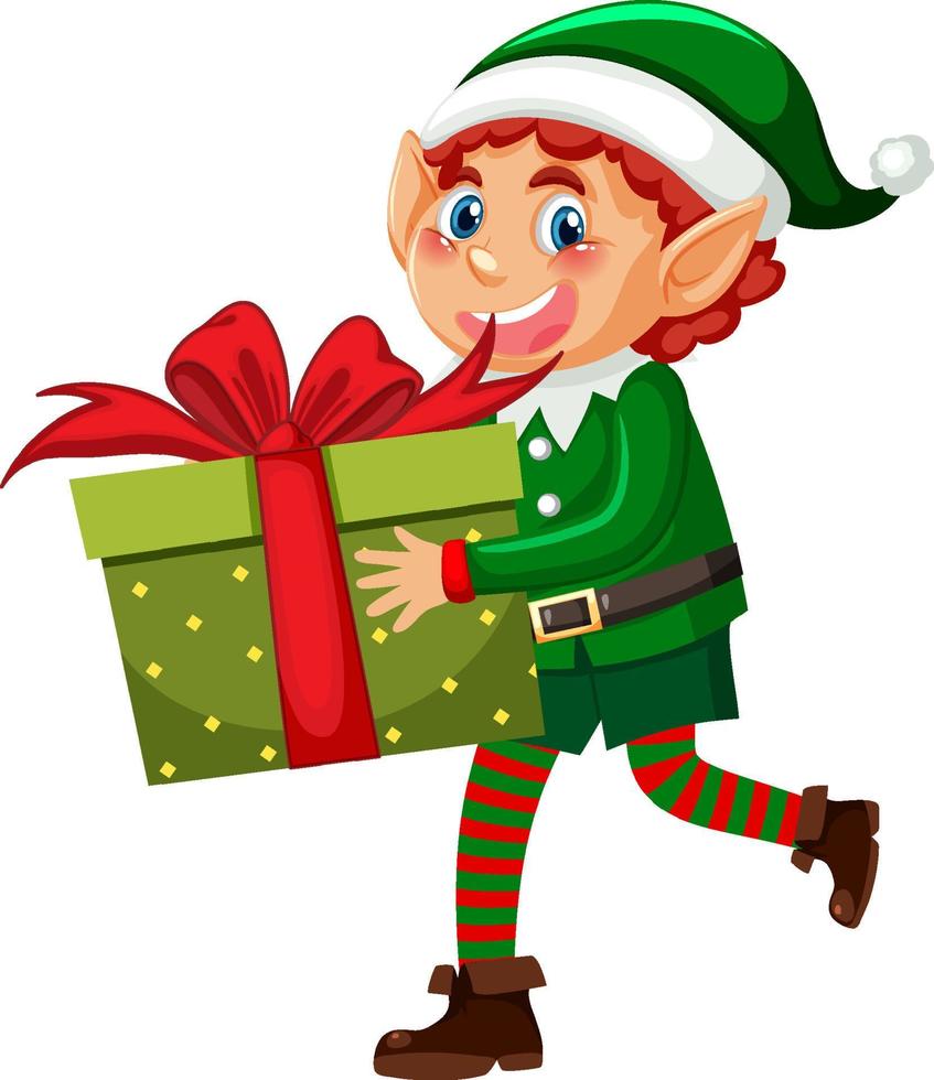 Christmas elf cartoon character 13558596 Vector Art at Vecteezy