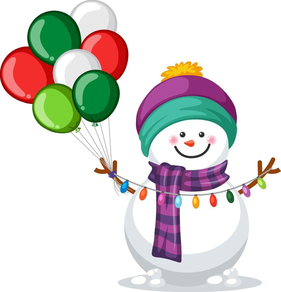 Snowman wearing scarf and hat vector