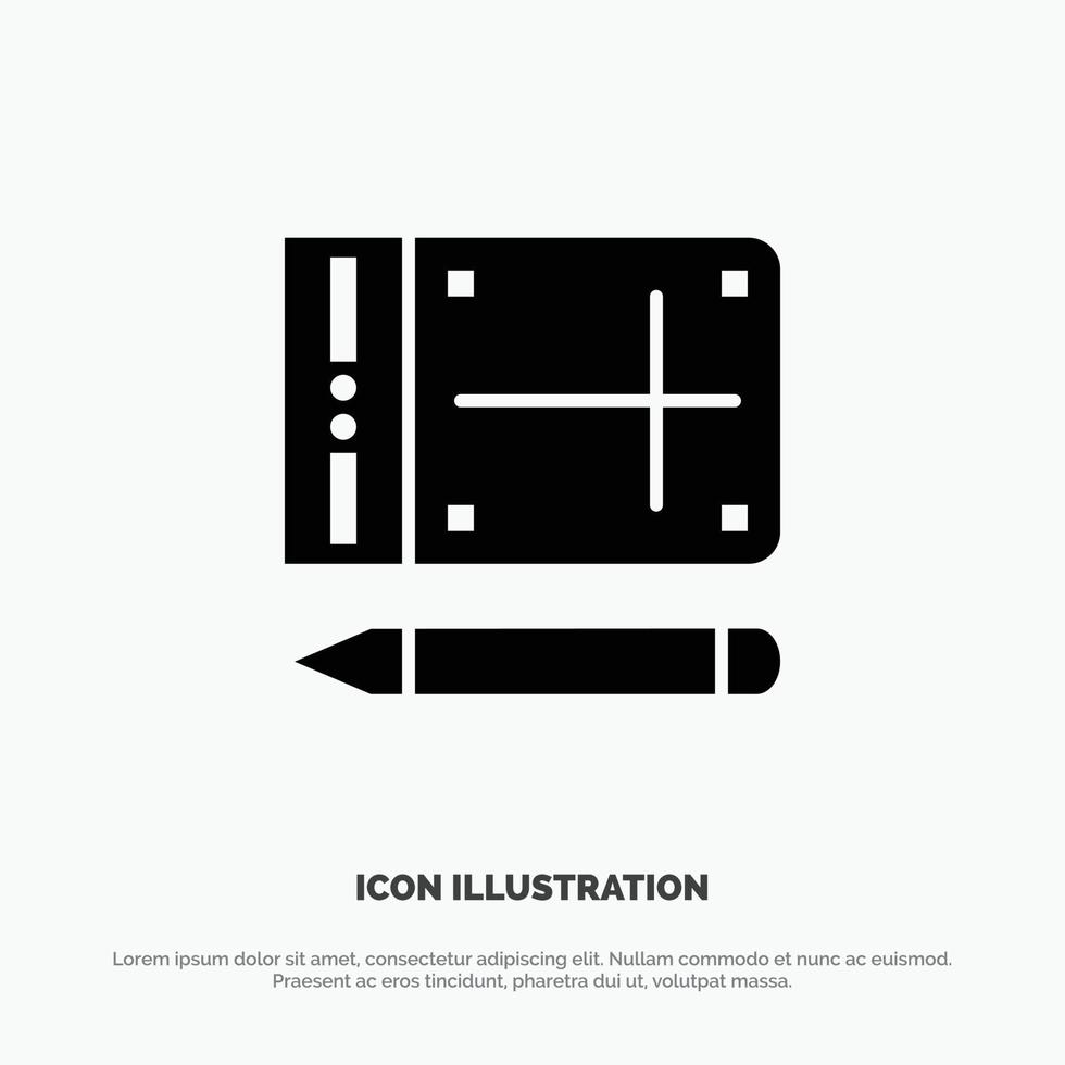 Mobile Pencil Online Education Solid Black Glyph Icon vector