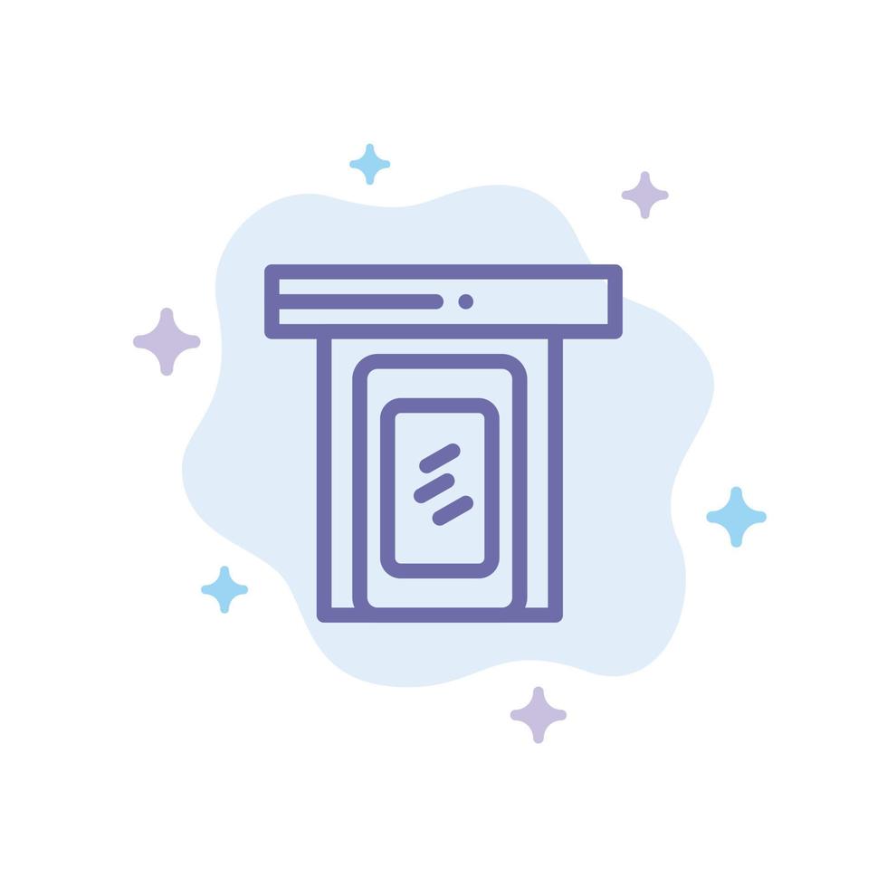 Rainy Cloud Door Home Blue Icon on Abstract Cloud Background vector