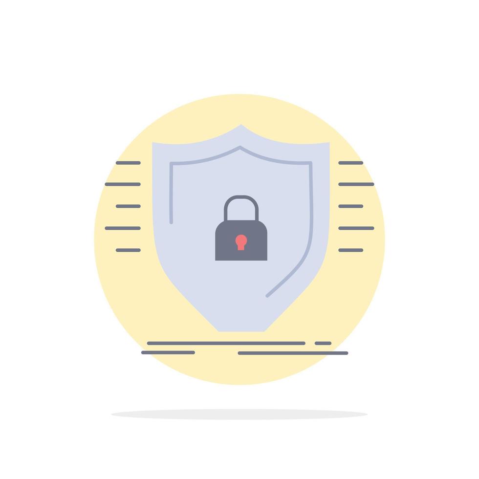 Defence firewall protection safety shield Flat Color Icon Vector