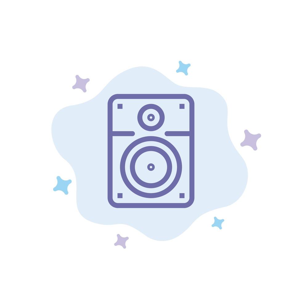 Speaker Loud Music Education Blue Icon on Abstract Cloud Background vector
