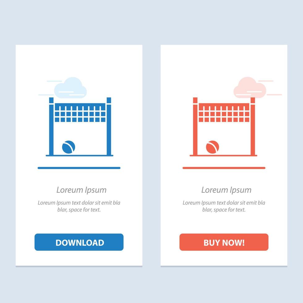 Game Goalpost Net Volleyball  Blue and Red Download and Buy Now web Widget Card Template vector