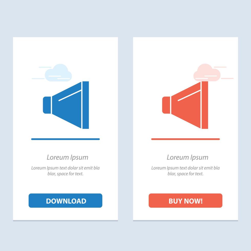 Sound Speaker Volume  Blue and Red Download and Buy Now web Widget Card Template vector
