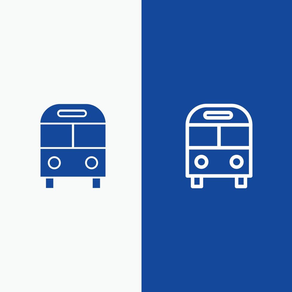 Auto Bus Deliver Logistic Transport Line and Glyph Solid icon Blue banner Line and Glyph Solid icon vector