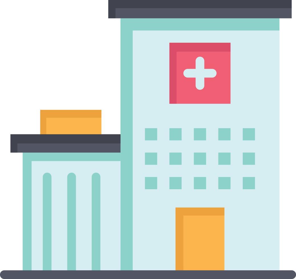 Hospital Building Clinic Medical  Flat Color Icon Vector icon banner Template