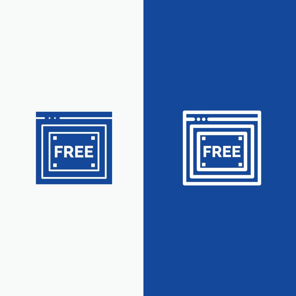 Free Access Internet Technology Free Line and Glyph Solid icon Blue banner Line and Glyph Solid icon vector