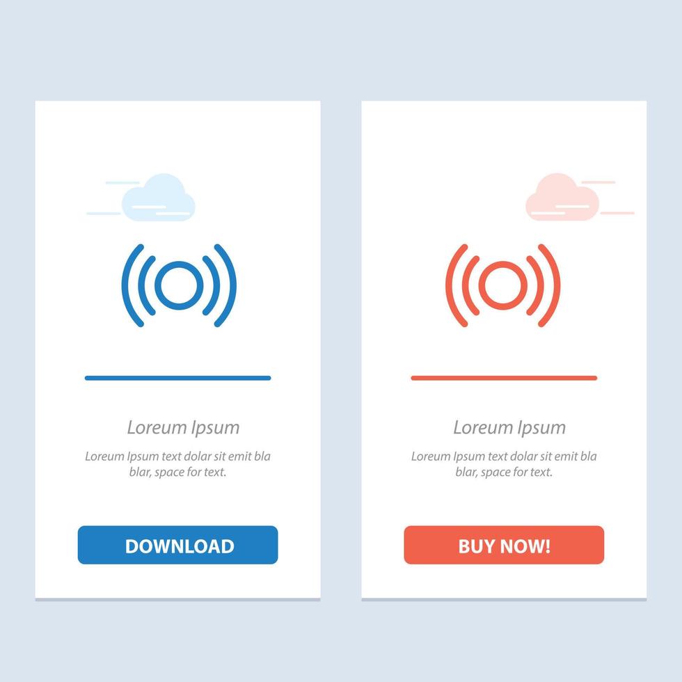 Basic Essential Signal Ui Ux  Blue and Red Download and Buy Now web Widget Card Template vector