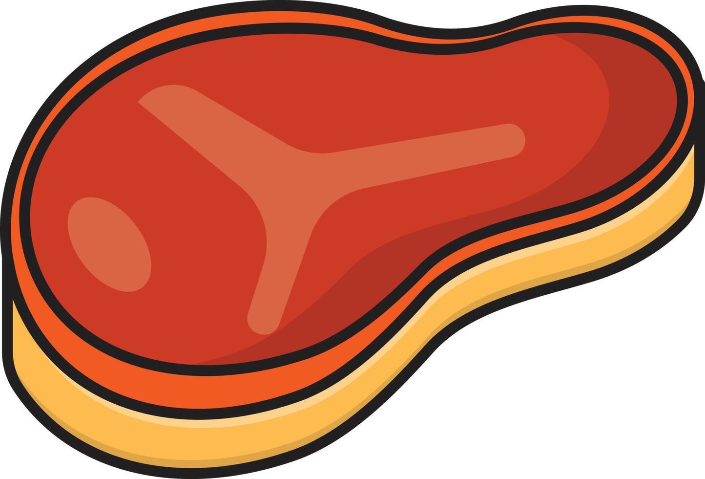 ilustración de vector de carne de res en un fondo. símbolos de calidad premium. iconos vectoriales para concepto y diseño gráfico.