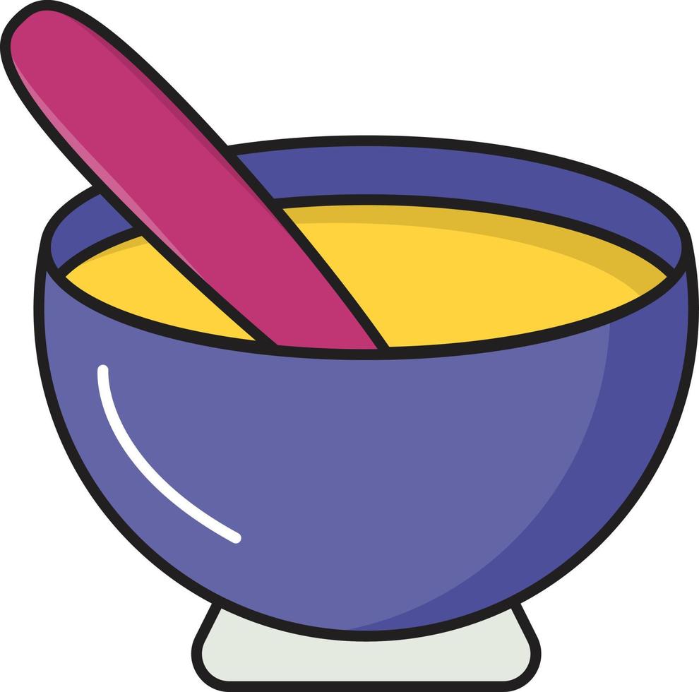ilustración de vector de tazón de sopa en un fondo. símbolos de calidad premium. iconos vectoriales para concepto y diseño gráfico.
