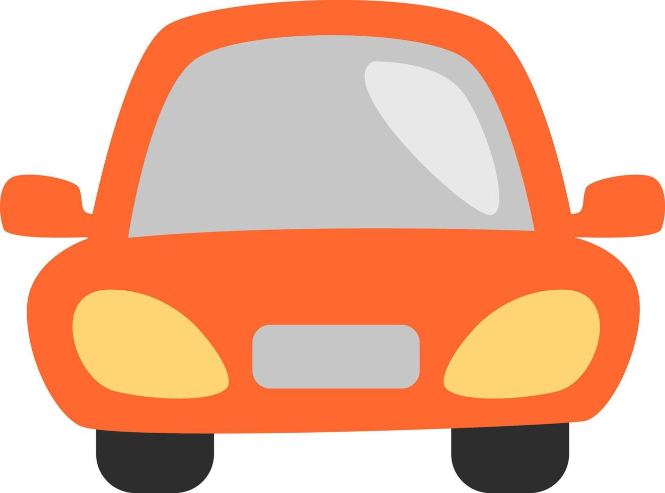 Bright orange car, illustration, vector, on a white background. vector