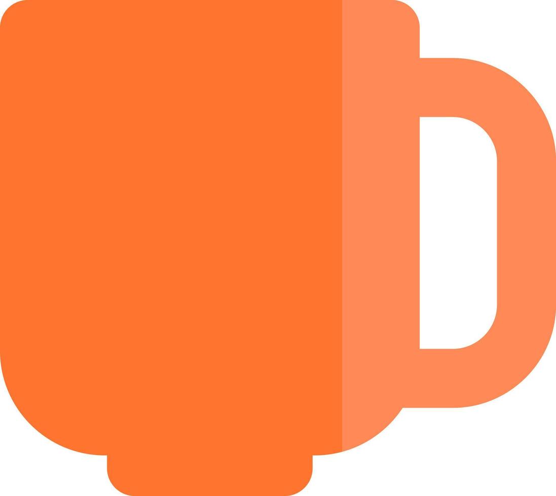 Orange cup of hot coffee, illustration, vector, on a white background. vector