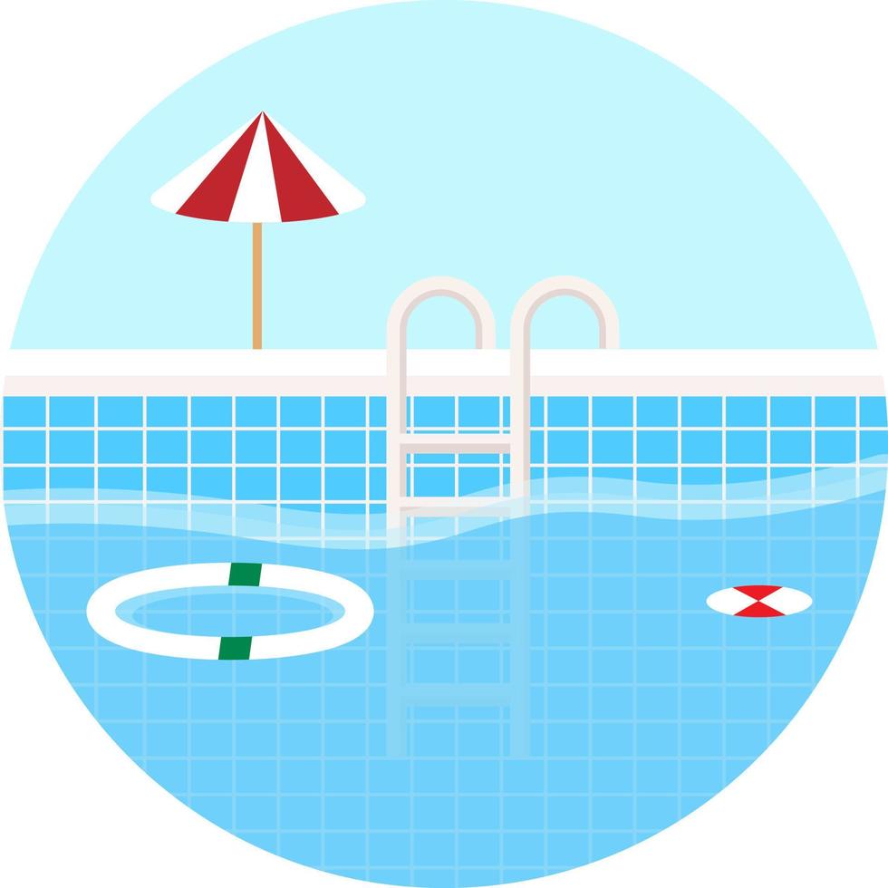 Swimming pool ,illustration, vector on white background.