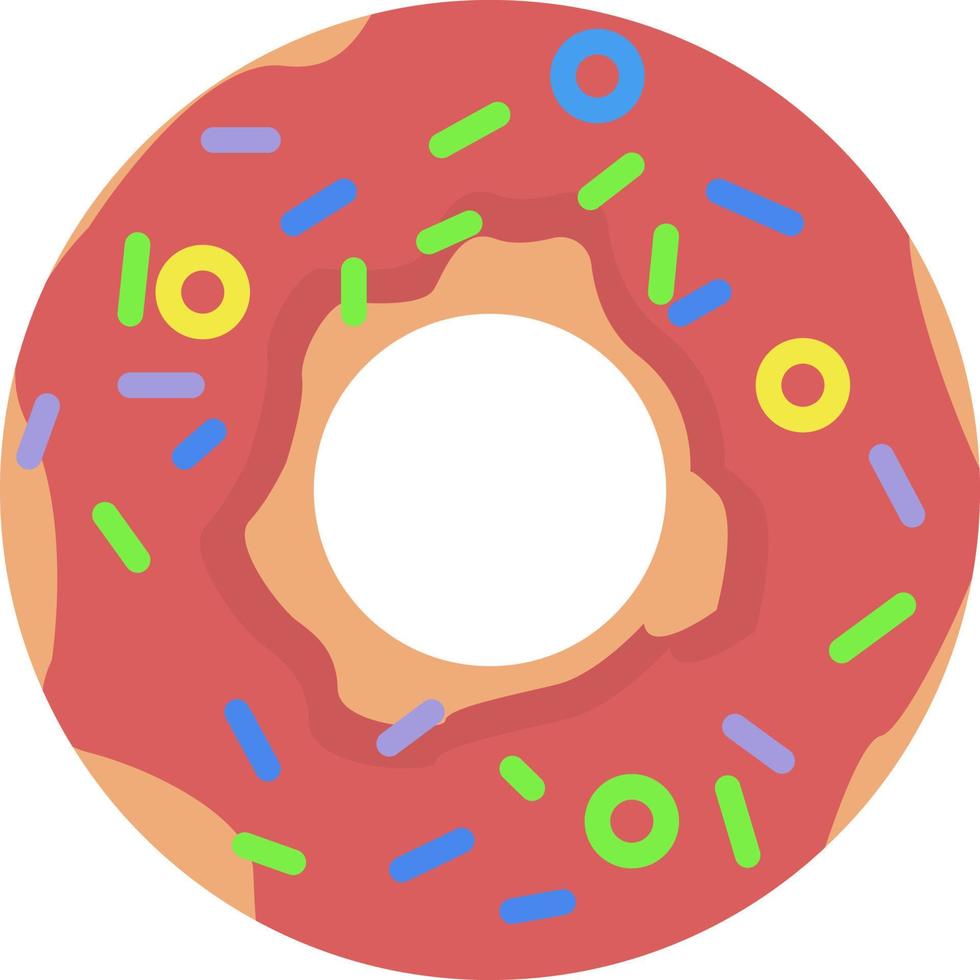 Pink donut, illustration, vector on white background.