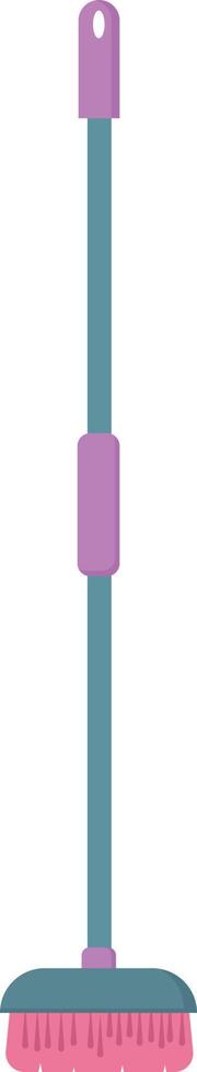 Broom, illustration, vector on white background.