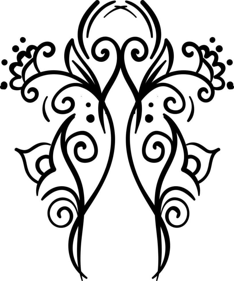 Creative flowers drawing, illustration, vector on white background.