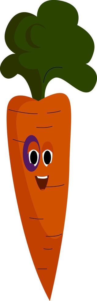 Carrot with black eye, illustration, vector on white background.