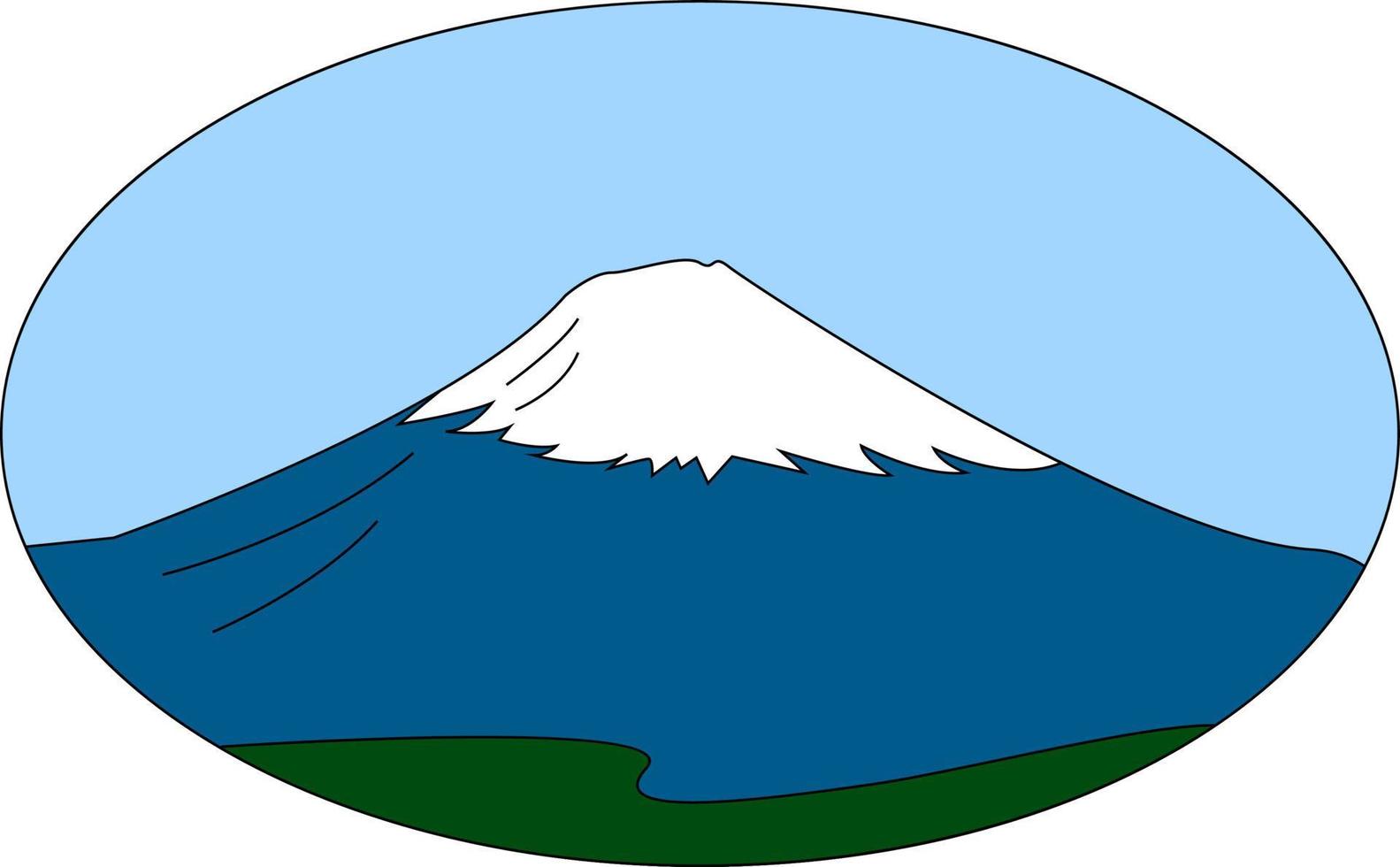 Beautiful mountain, illustration, vector on white background.