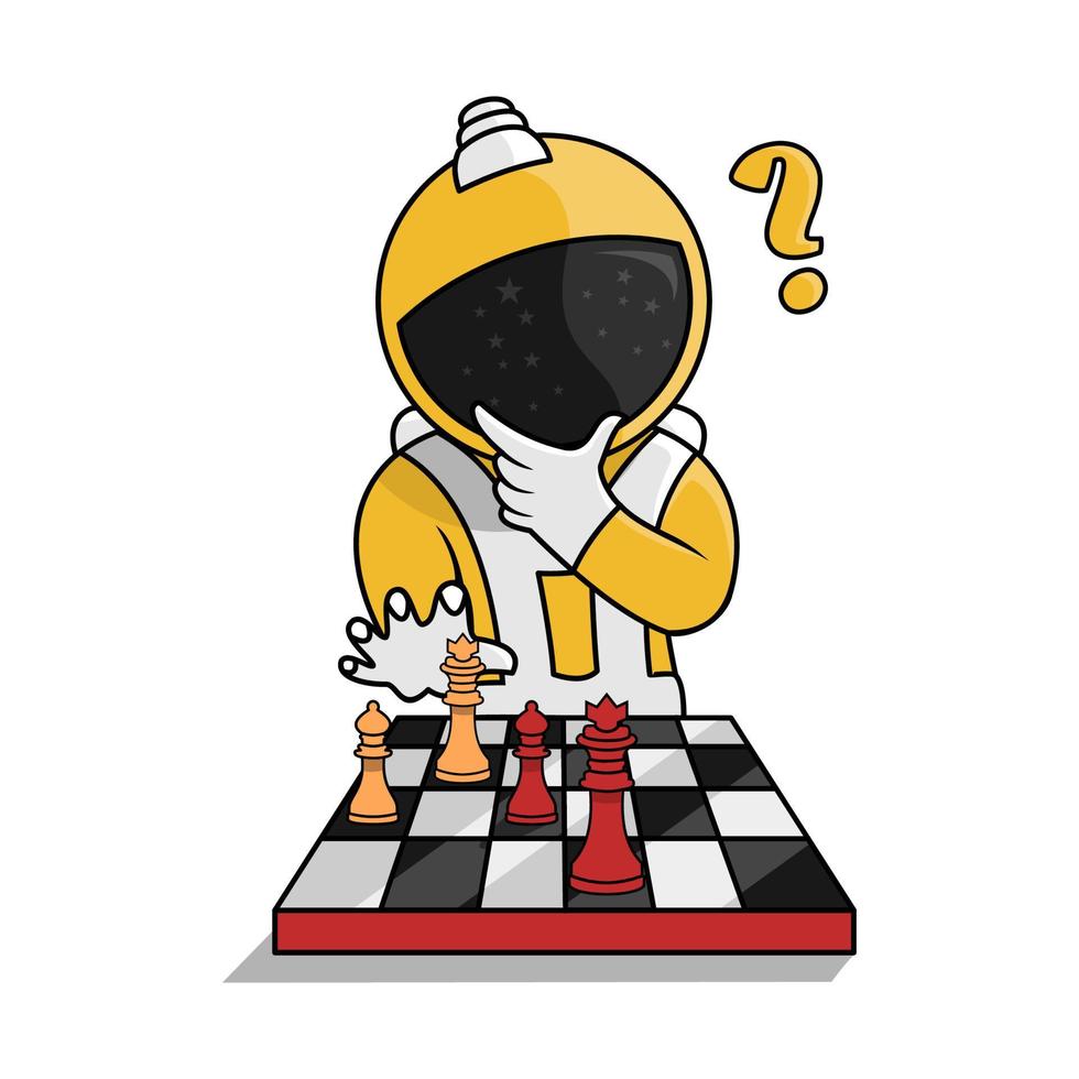 illustration of astronaut playing chess, suitable for flayer needs, social media feeds, t-shirt industry and others.. vector