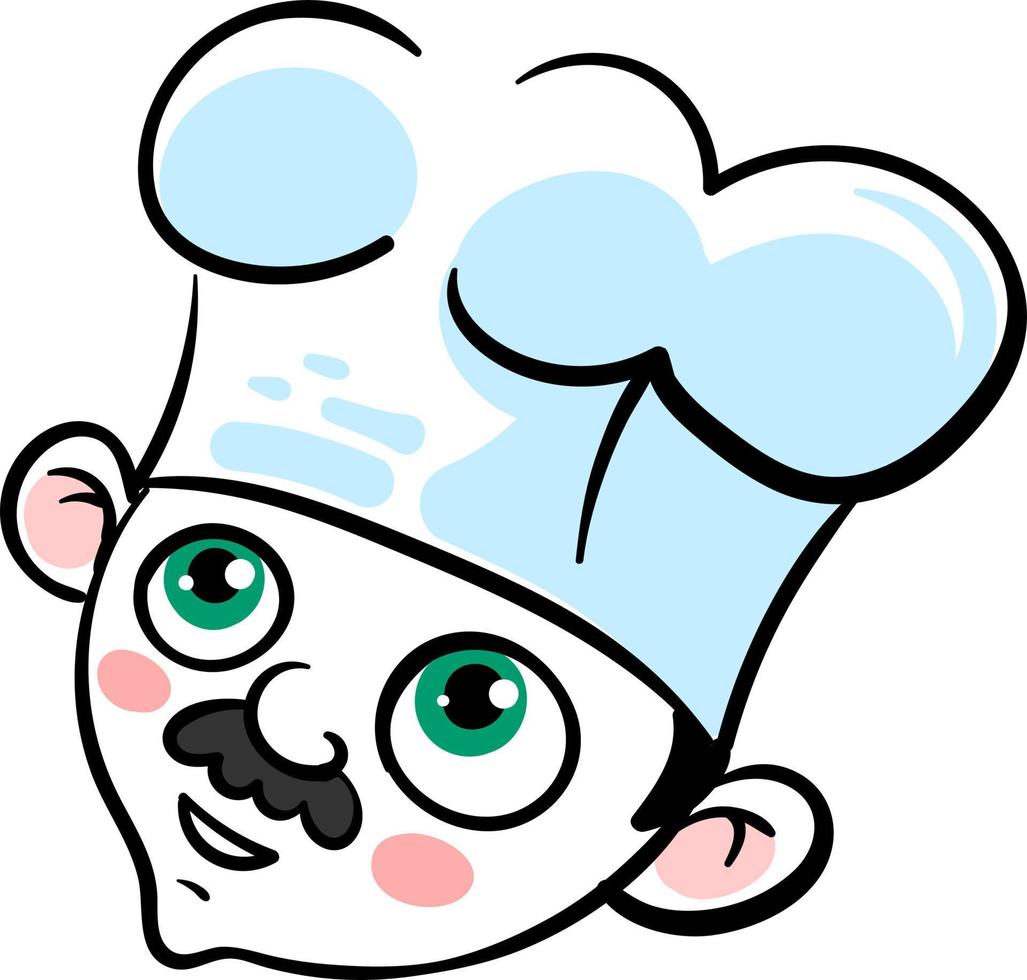 Chef head, illustration, vector on white background