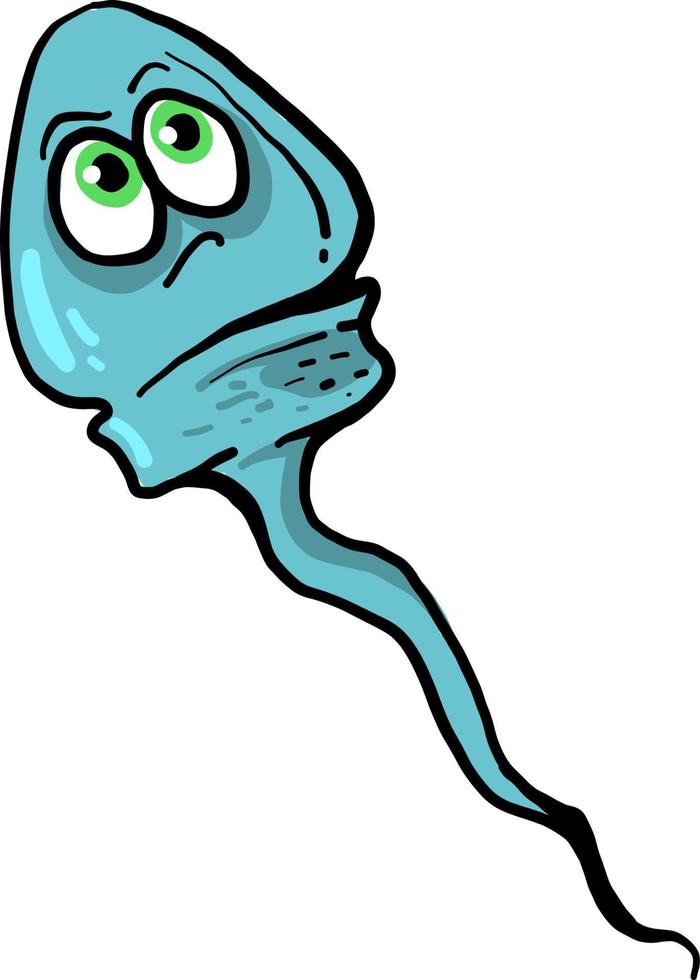 Sad sperm, illustration, vector on white background