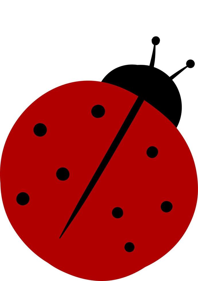 Flat ladybug, illustration, vector on white background.