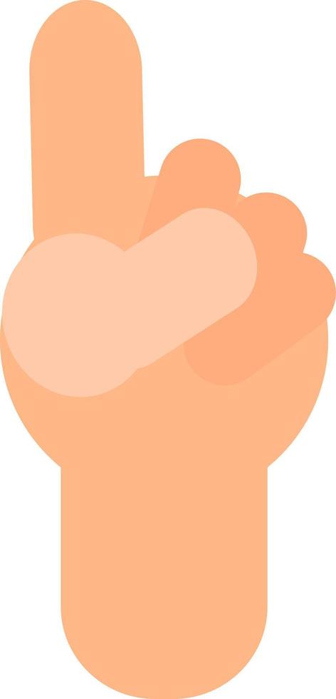 Pointing up finger, illustration, vector on a white background.