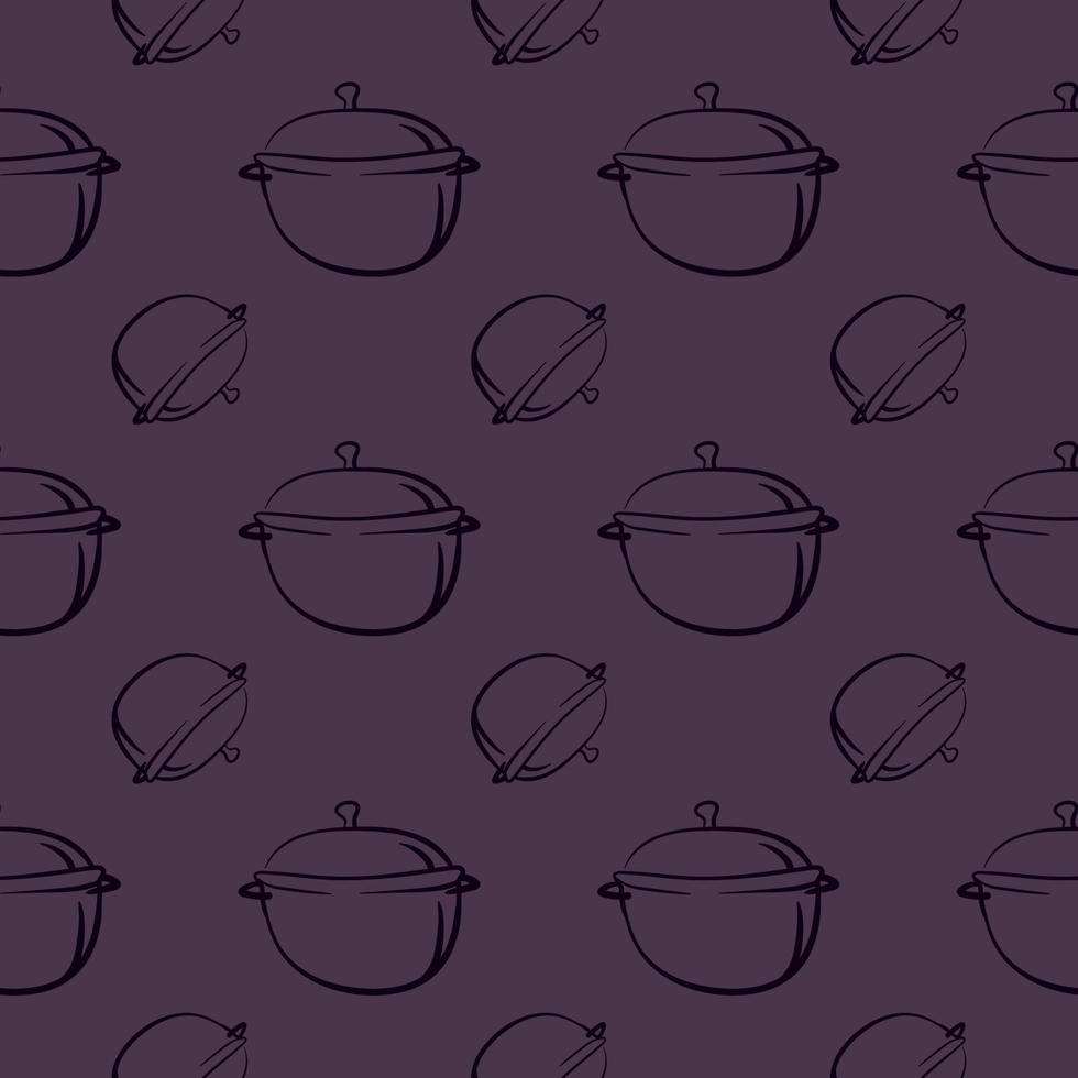 Cooking pan pattern, illustration, vector on white background.