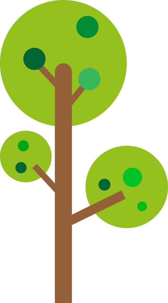 Decorative green tree, illustration, vector on a white background.