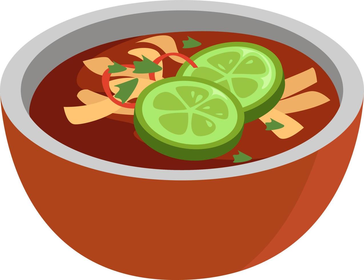 Lemon soup, illustration, vector on white background