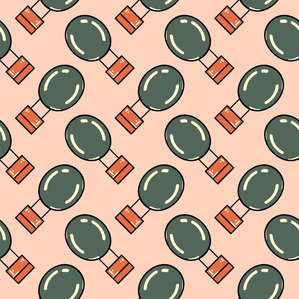 Green air balloon ,seamless pattern on pink background. vector