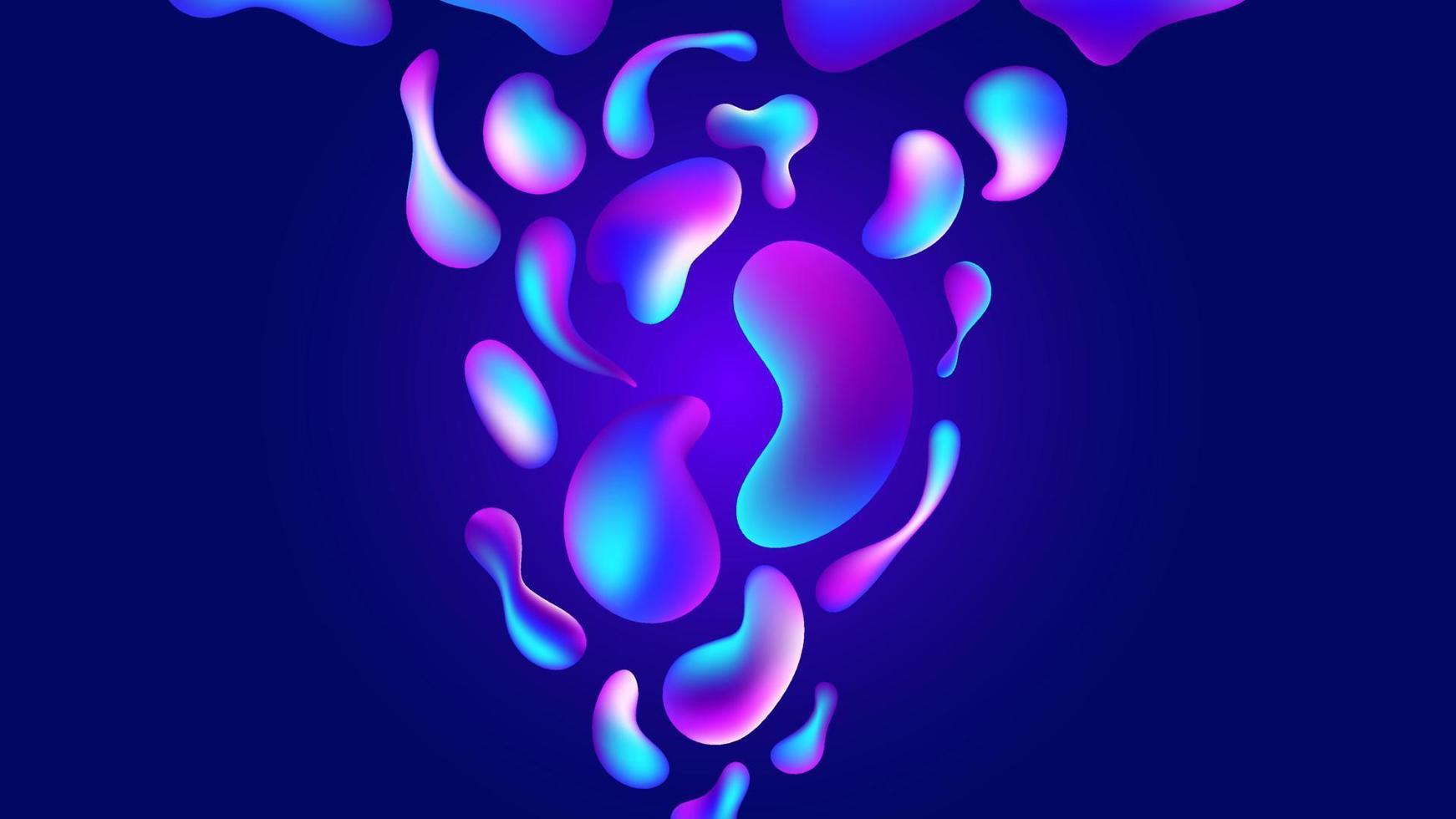 Trendy neon summer flow lava shapes gradient background, colorful abstract fluid 3d molecule. Futuristic design wallpaper for presentation, advertising, landing page, banner, poster, cover, flyer vector