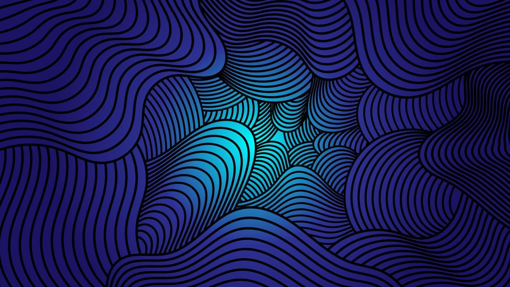 Fondo de presentación abstracta de curva de onda moderna 3d. fondo de capa de líneas. decoración abstracta, patrón, degradados azules, ilustración vectorial 3d. fondo azul marino vector