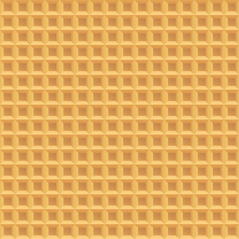 Seamless realistic wafer pattern. Waffle texture background. Ice cream cone structure. Sweet dessert crisp cookie background. Yummy repeat food texture. Vector illustration