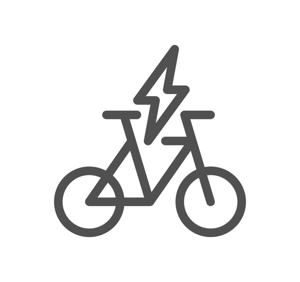 Bicycle and transportation icon outline and linear vector. vector