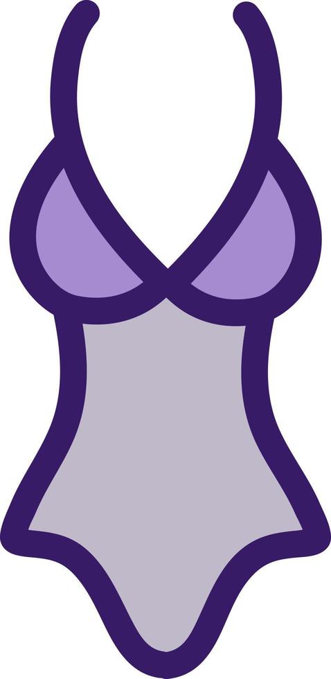 Purple swimsuit, illustration, vector on a white background.