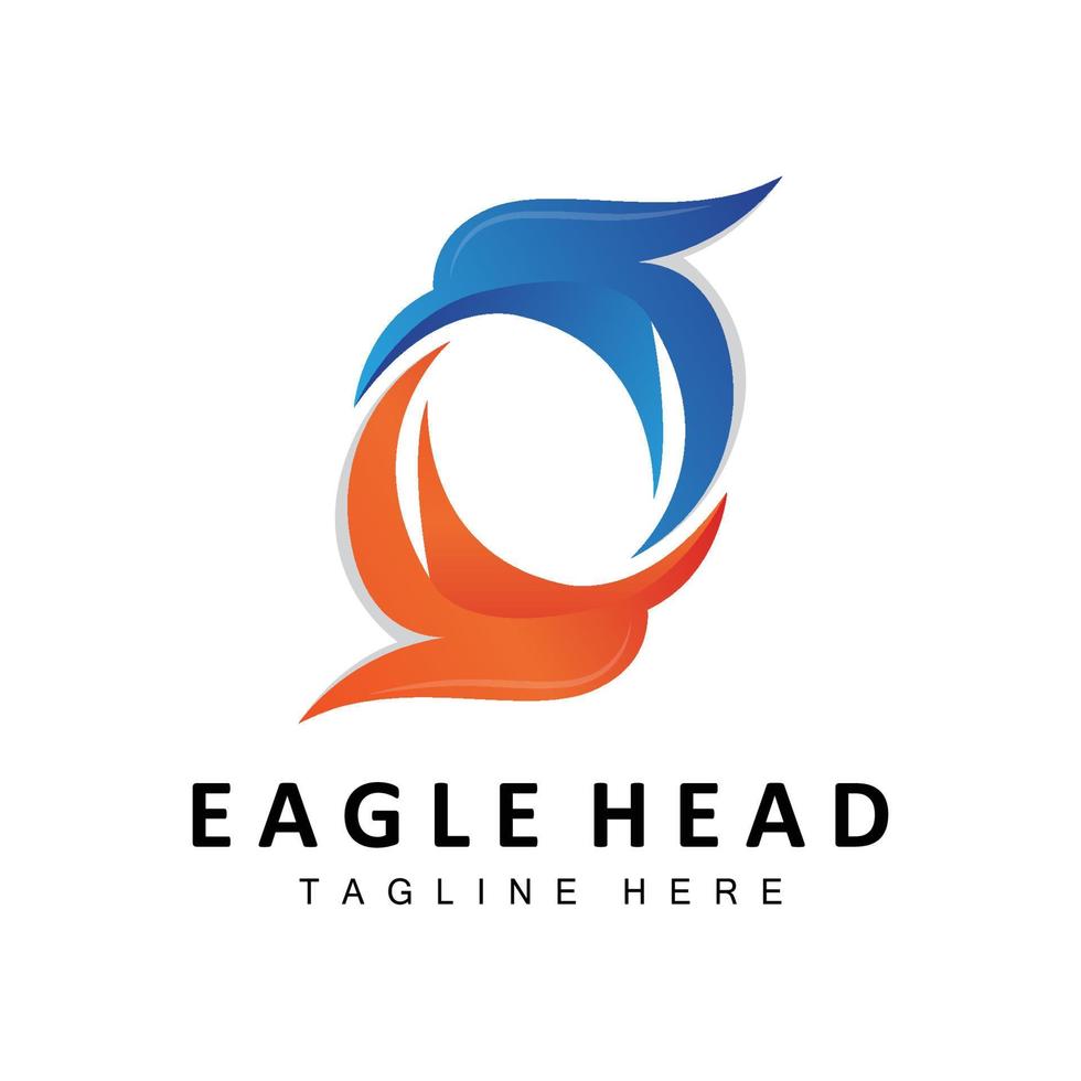 Eagle Head Logo Design, Flying Feather Animal Wings Vector, Product Brand Icon Illustration vector