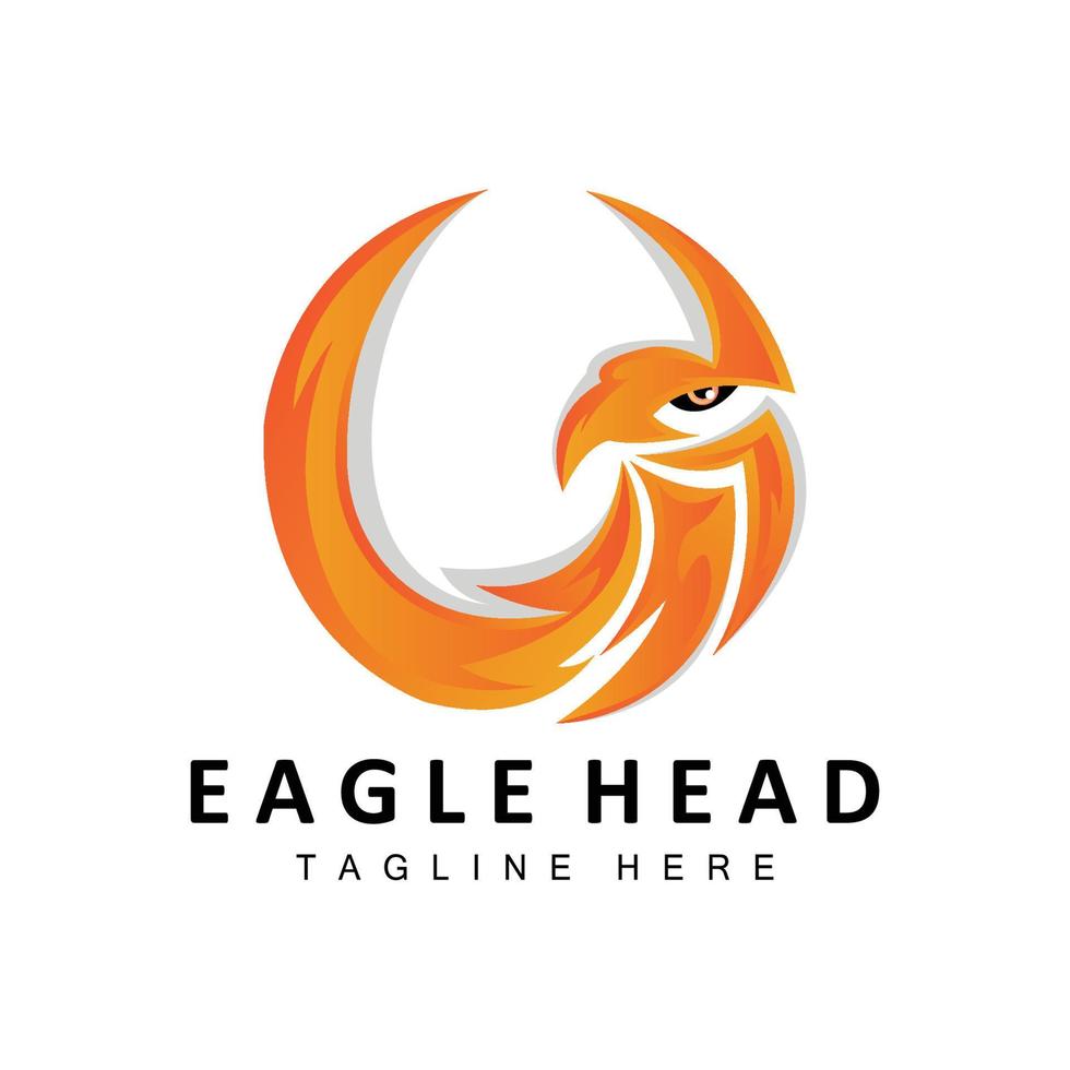 Eagle Head Logo Design, Flying Feather Animal Wings Vector, Product Brand Icon Illustration vector