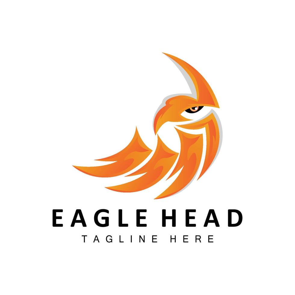 Eagle Head Logo Design, Flying Feather Animal Wings Vector, Product Brand Icon Illustration vector