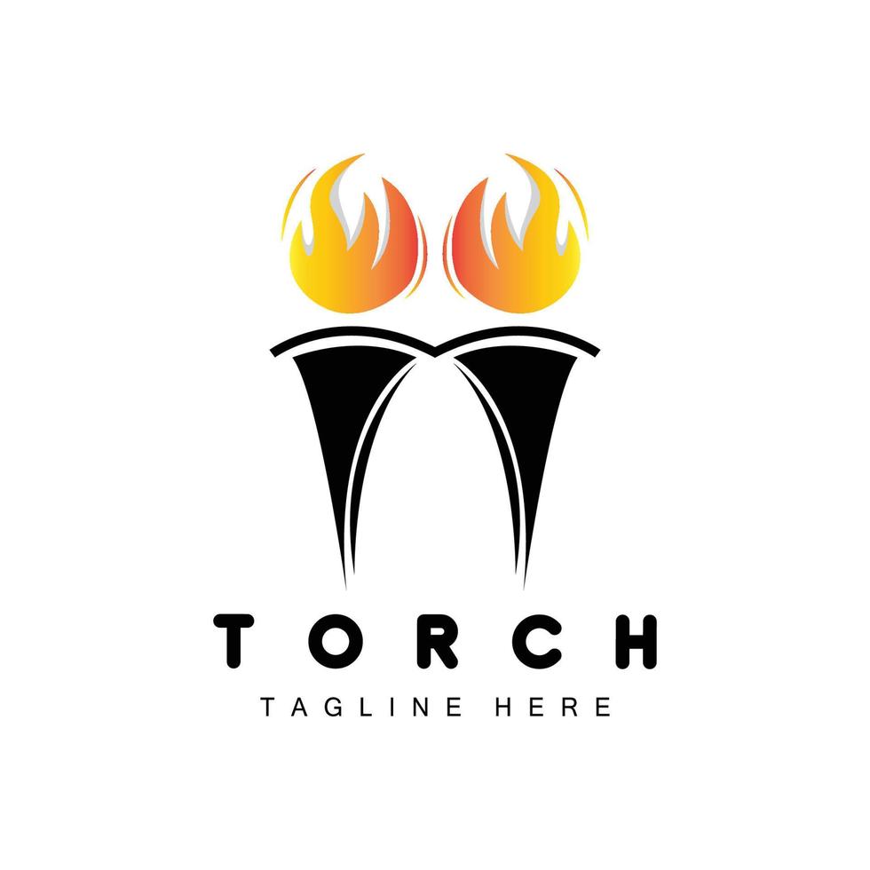 Torch Logo, Fire Design, Letter Logo, Product Brand Icon vector