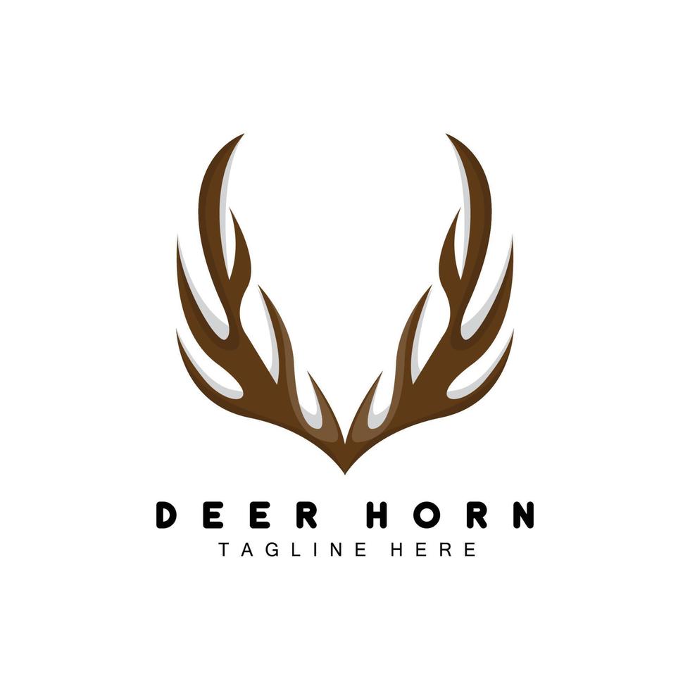 Deer Antler Logo, Antler Icon Illustration, Christmas Santa Animal Vector, Brand Design vector