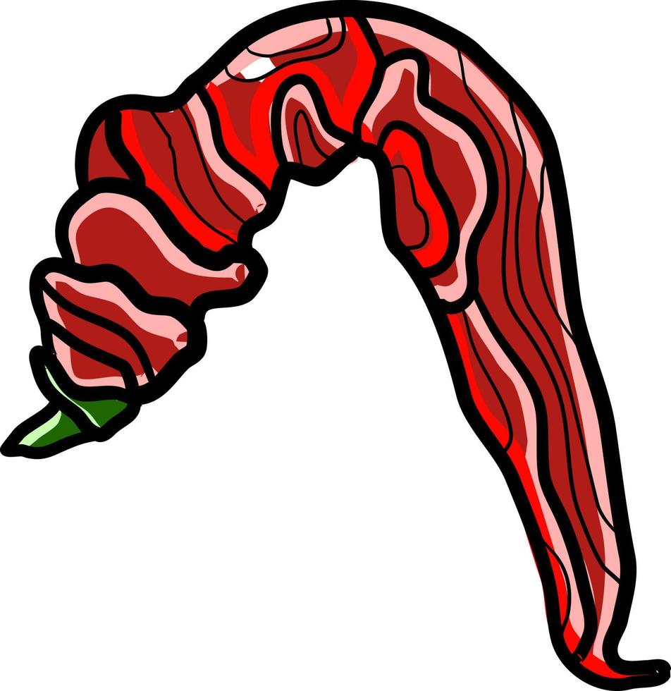 Dry red pepper, illustration, vector on white background.