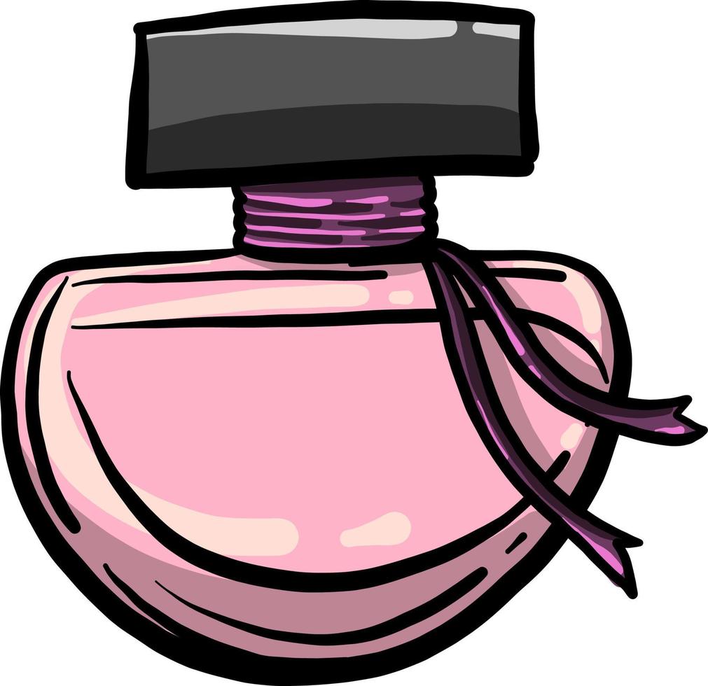 Pink perfume, illustration, vector on white background