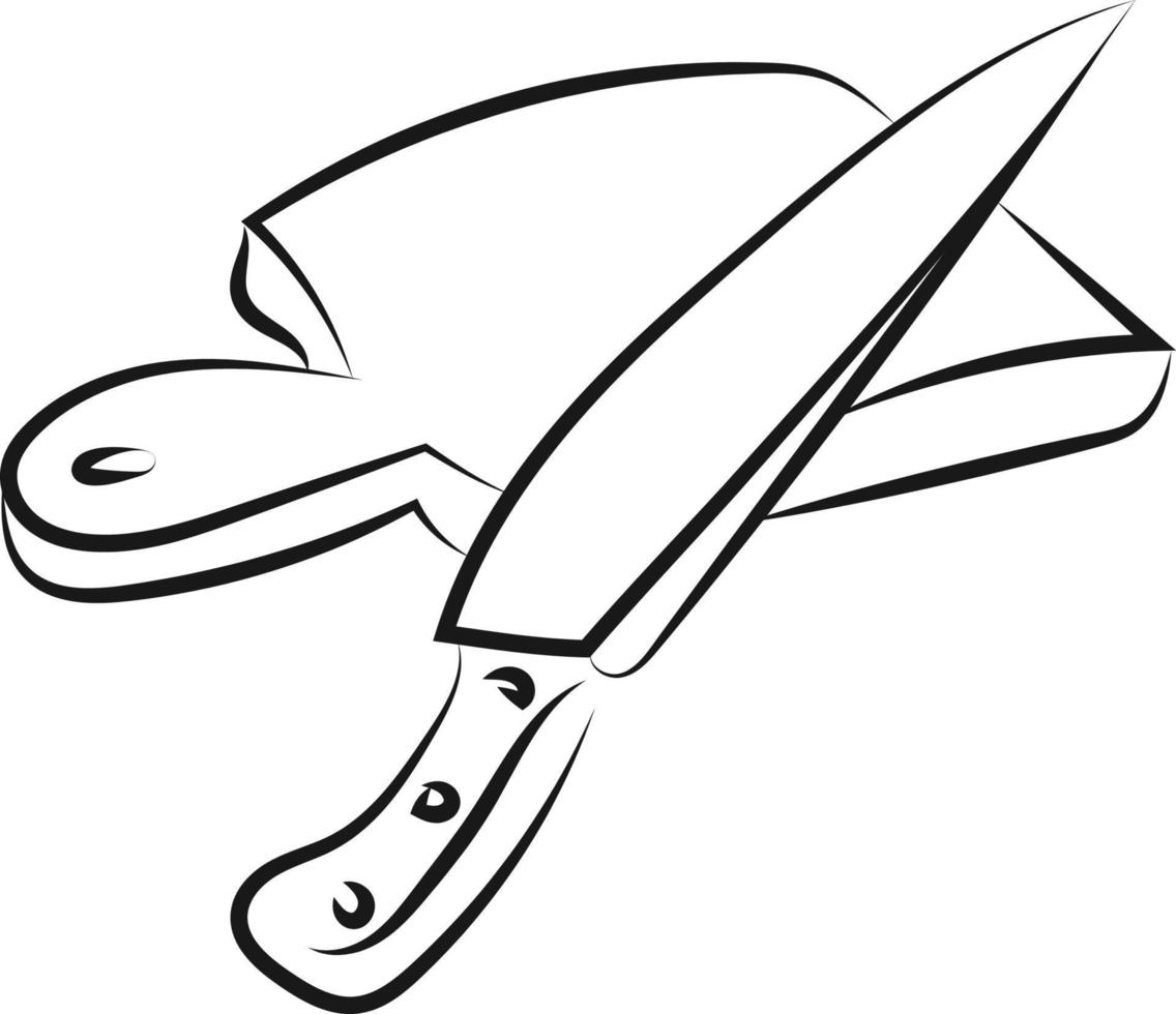 Knife drawing, illustration, vector on white background