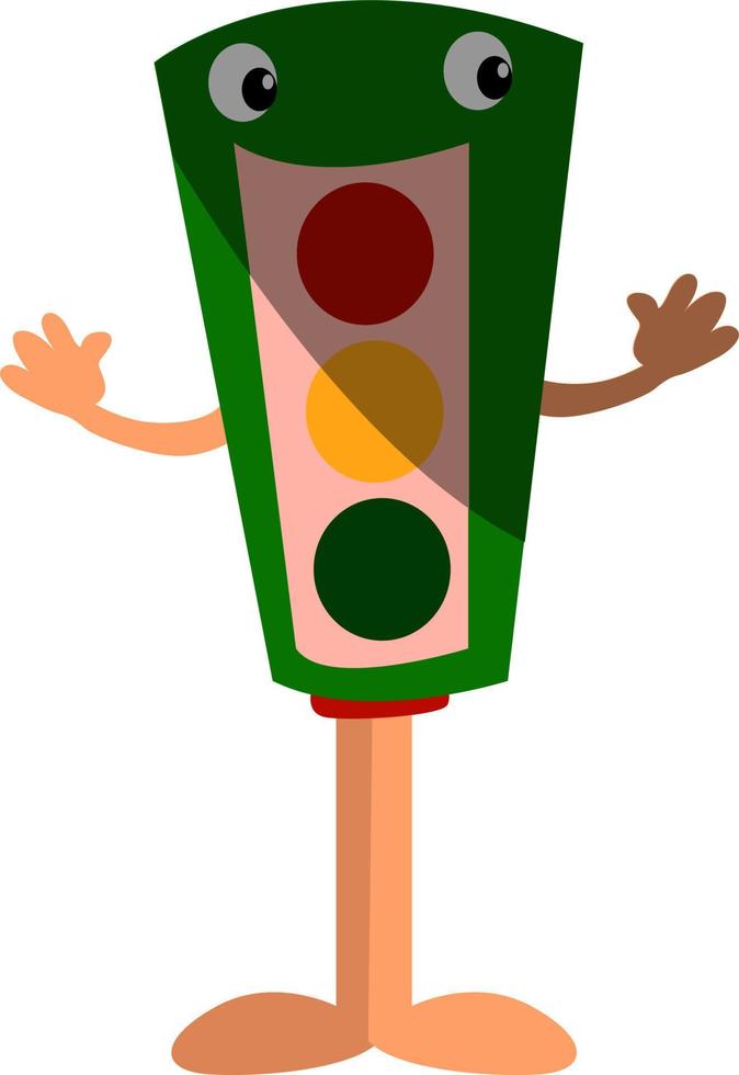 traffic light, illustration, vector on white background.