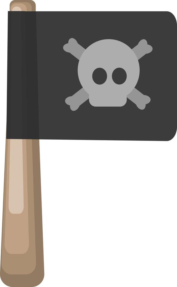 Pirate flag, illustration, vector on white background.